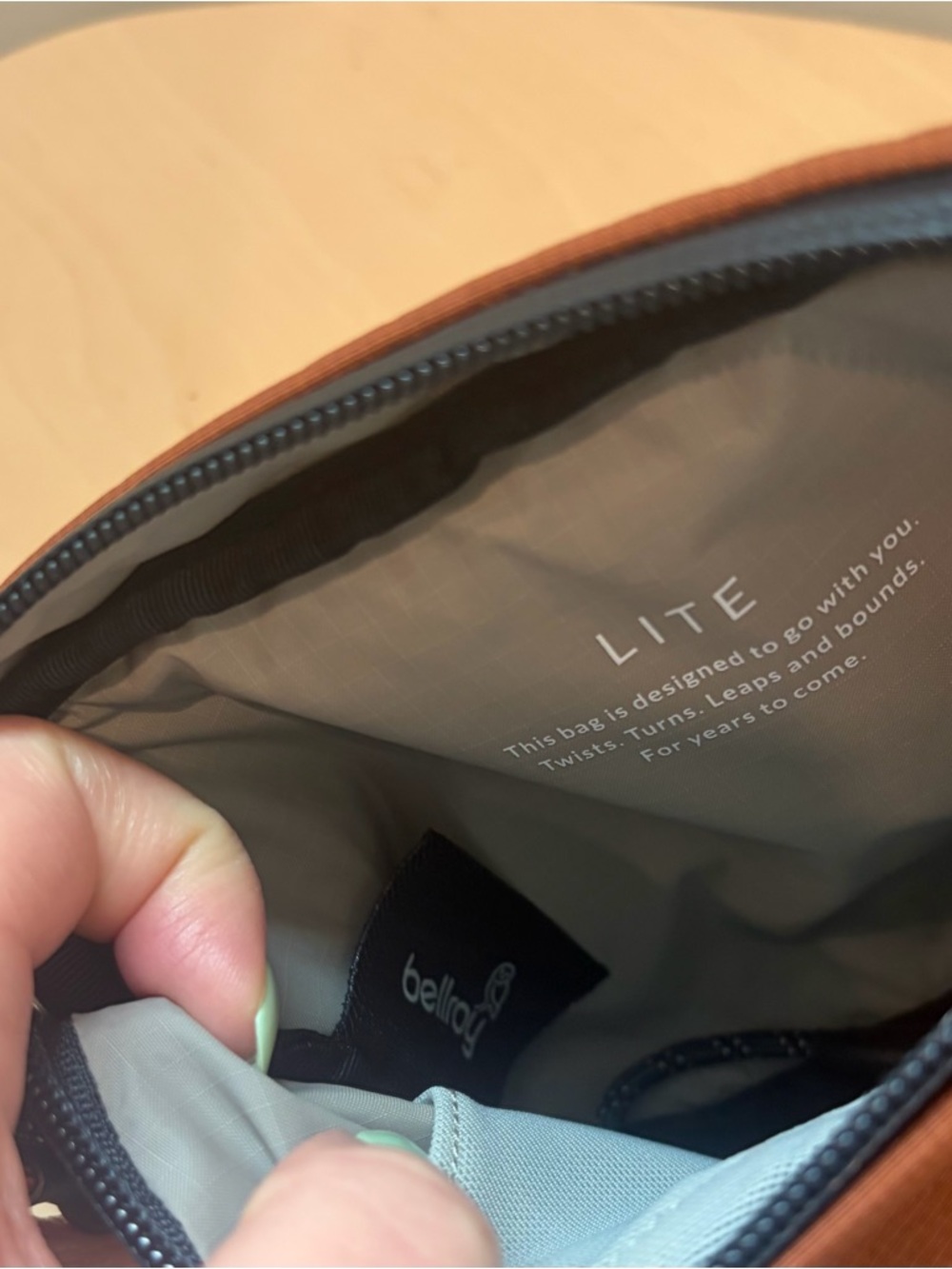 Bellroy Lite Belt Bag Clay Orange Grey Crossbody Fanny Pack 1.8L Lightweight - Picture 8 of 10